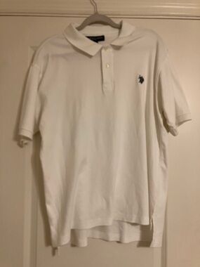 U.S. Polo Assn. White Polo with Navy Logo